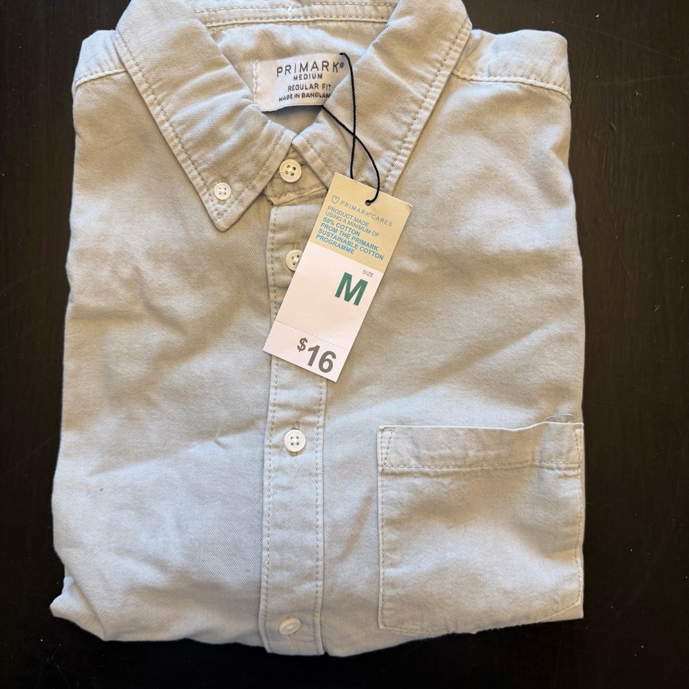 Primark Men's Soft Gray Casual Shirt